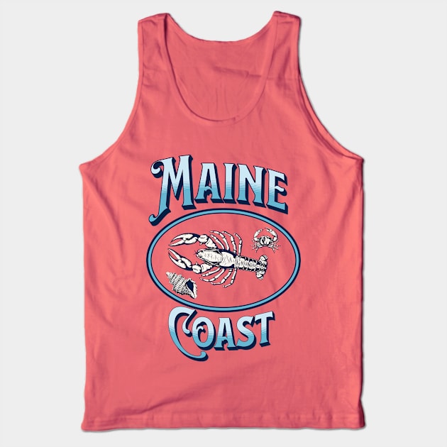 Maine Coast Lobster Crab Seashell Tank Top by ArtisticRaccoon